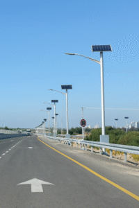Solar street light installed on roadway - SolarPath USA
