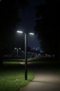 Off-grid solar lighting providing illumination during grid power failure