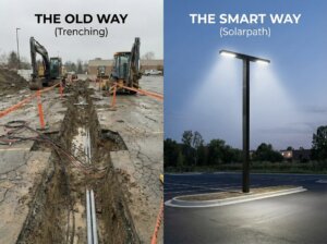 Commercial solar lighting for campgrounds and glamping sites