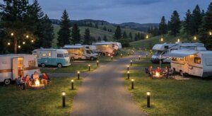Solar lighting design for RV park pathways