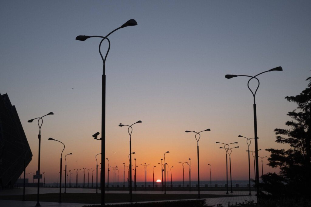 Solar street light uses.