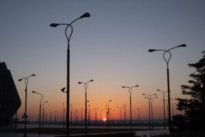 Solar street light uses.