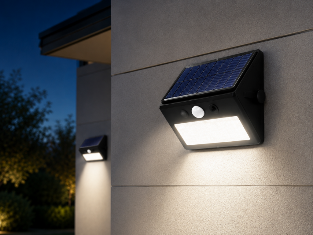 Solar motion lights.